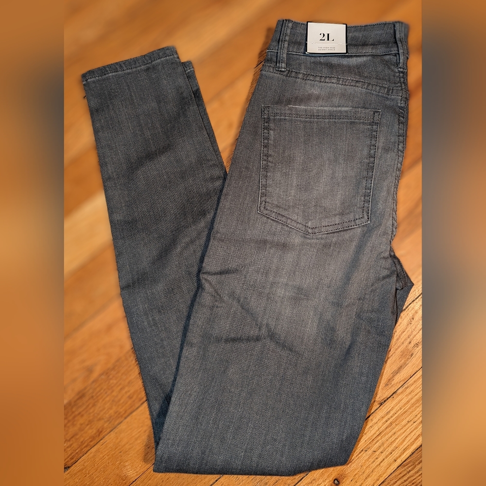 White House Black Market High-rise Skinny Ankle Light Grey Jeans Size 2L